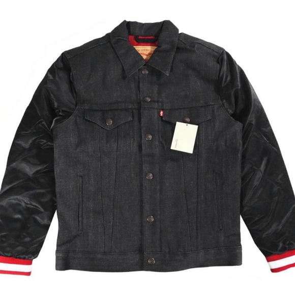 NFL 49ERS Denim Satin Varsity Trucker Jacket Special Edition - Picture 2 of 5